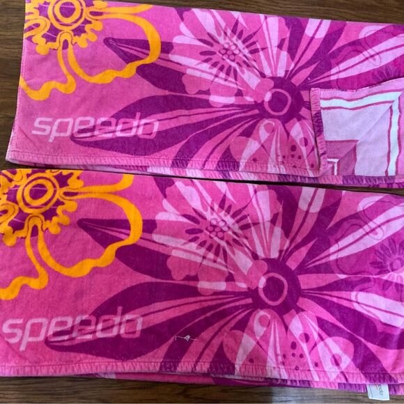 2* vintage speedo oversided beach towels Pink Floral bundle - Picture 1 of 2